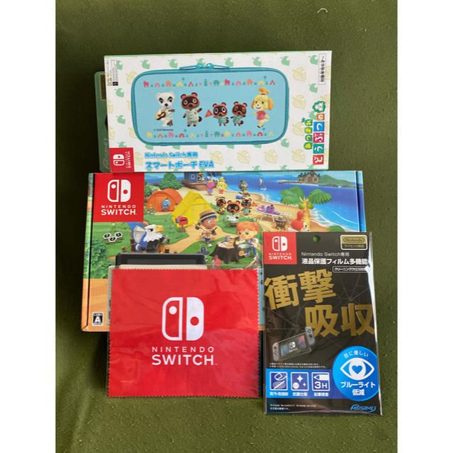 新品 任天堂 switch あつまれどうぶつの森セット　ポーチ　クロス付