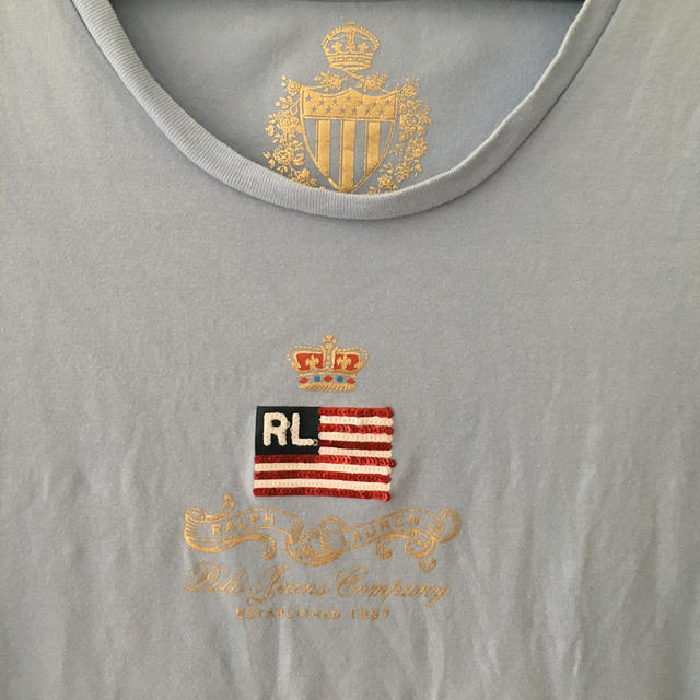 Ralph Lauren(ラルフローレン)の値下げ！ラルフローレン　半袖水色TシャツM レディースのトップス(Tシャツ(半袖/袖なし))の商品写真