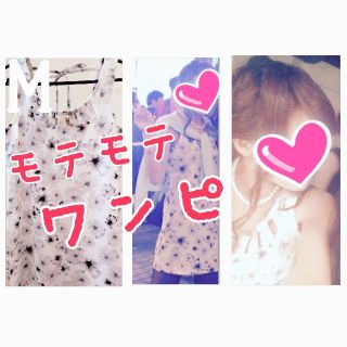 セシルマクビー(CECIL McBEE)の美品♥️早い者勝ち♡送料無料♥️モテモテ♥️キレイめ花柄ワンピ♥️グレー♡M(ミニワンピース)