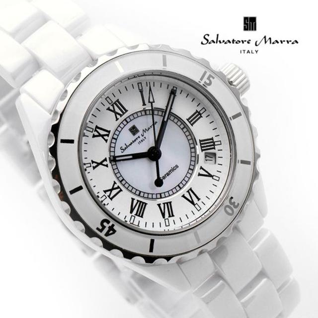ケース保証書取扱説明書仕様サルバトーレマーラ 腕時計 メンズ ホワイト セラミック ブランド