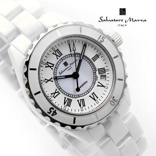 サルバトーレマーラ(Salvatore Marra)のサルバトーレマーラ 腕時計 メンズ ホワイト セラミック ブランド(腕時計(アナログ))
