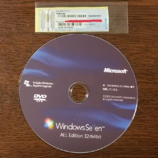 マイクロソフト(Microsoft)のWin 7 Pro プロダクトキー+Win7インストールDVD(PCパーツ)