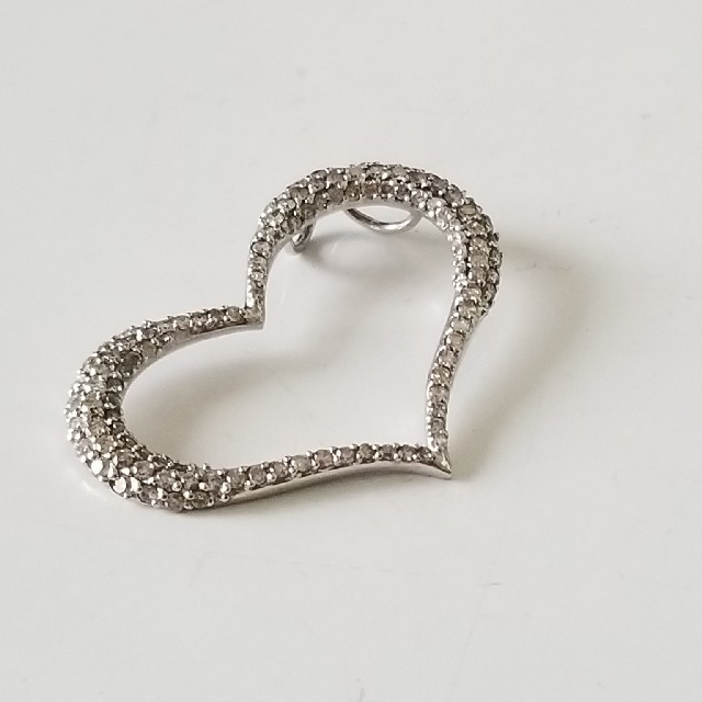 数量限定SALE ダイヤモンド ハートペンダントトップ 18K WG 0.8