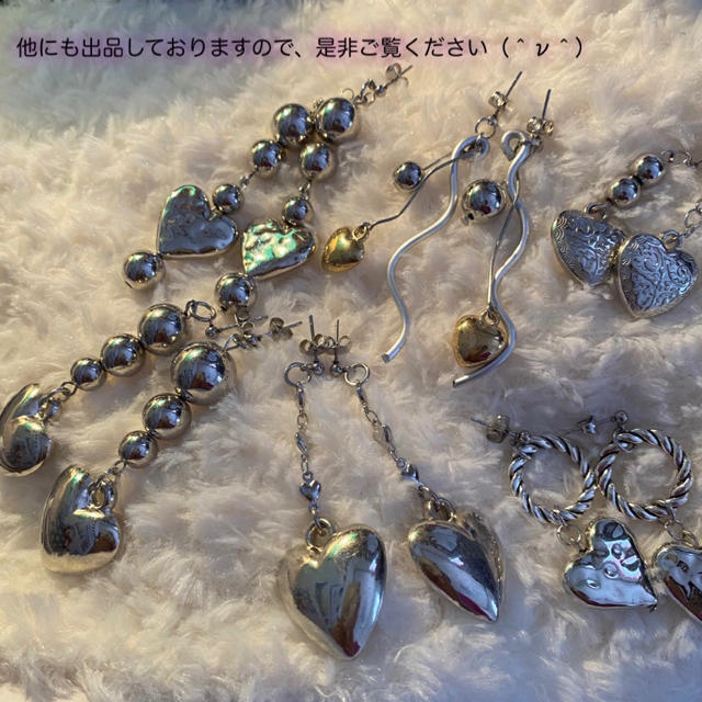 はるみ様専用♡pocopoco silver heart earring♡ ハンドメイドのアクセサリー(ピアス)の商品写真