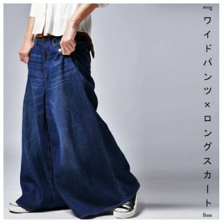 アンティカ(antiqua)のアンティカ スカート見え デニムパンツ (デニムスカート ロング Antique(デニム/ジーンズ)