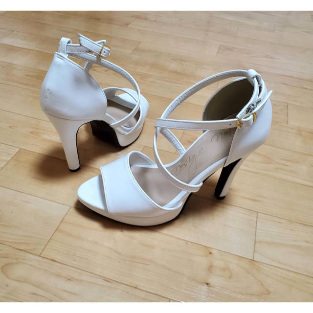 ♡ オープントゥ パンプス ハイヒール ♡ 白 ホワイト レディースの靴/シューズ(ハイヒール/パンプス)の商品写真