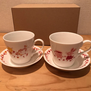 カレルチャペック紅茶店カップ＆ソーサーgood tea・ブルー　レッドの２セット
