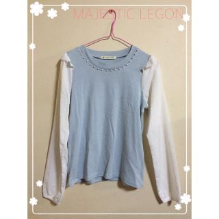 マジェスティックレゴン(MAJESTIC LEGON)の異素材シフォンカットソー♡(Tシャツ(長袖/七分))