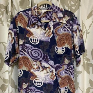 柄シャツ/アロハシャツ/虎/古着(シャツ)