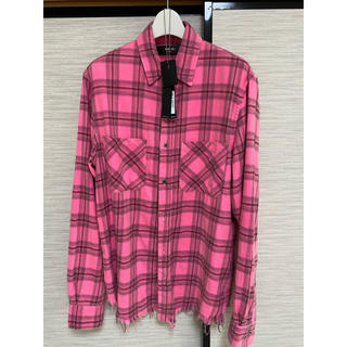サンローラン(Saint Laurent)のamiri ピンク　チェックシャツ　タグ付き　ccc様専用(シャツ)