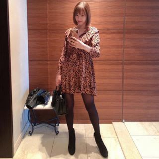 ザラ(ZARA)のZARA♡レオパードミニワンピース(ミニワンピース)