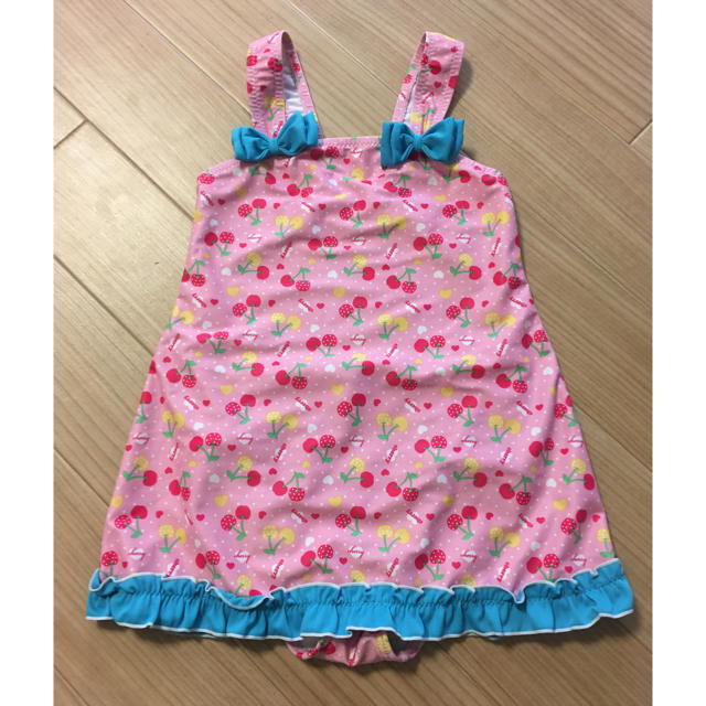 むち様専用 キッズ☆さくらんぼ柄 ワンピース水着130 キッズ/ベビー/マタニティのキッズ服女の子用(90cm~)(水着)の商品写真