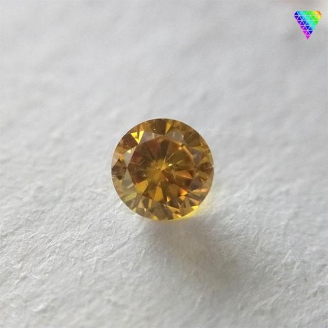 0.149 ct F. V. Org - Yellow 天然 ダイヤ レディースのアクセサリー(リング(指輪))の商品写真