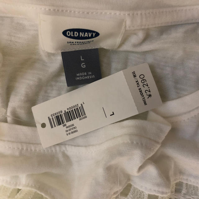 Old Navy(オールドネイビー)の新品未使用●OLD NAVY● 白　トップス　ビックシルエット　L レディースのトップス(カットソー(半袖/袖なし))の商品写真