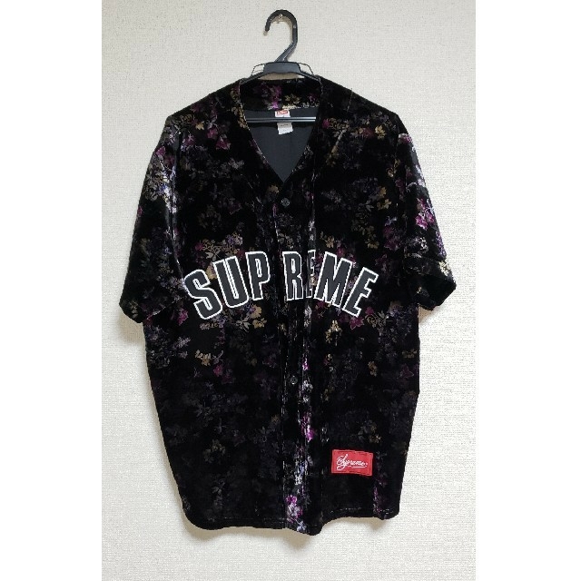 Supreme floral velour base ball Jersey M