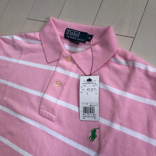 Polo RalphLauren ボーダーポロシャツ ピンク×ホワイト サイズM
