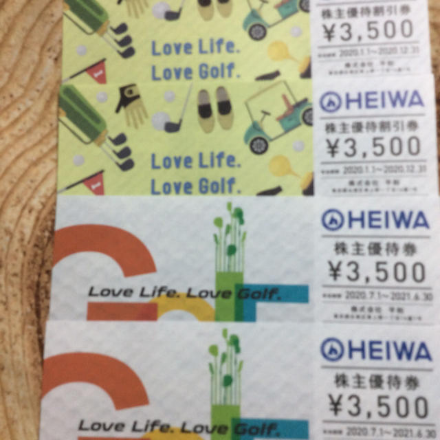 HEIWA 平和 株主優待 3,500円 X 8枚 2021.6.30までゴルフ - www ...