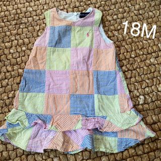 ラルフローレン(Ralph Lauren)のラルフローレン　18M 1歳半　ワンピース   女の子　サッカー生地90 85 (ワンピース)