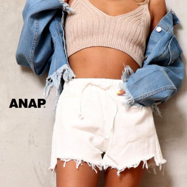 ANAP(アナップ)のフリンジイージーショートパンツ レディースのパンツ(ショートパンツ)の商品写真