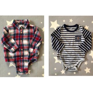 ギャップ(GAP)のbabyGAP ロンパース カバーオール ネルシャツ　80 〜 90(カバーオール)