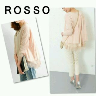 アーバンリサーチロッソ(URBAN RESEARCH ROSSO)のROSSO バックレースニットチュニック(チュニック)