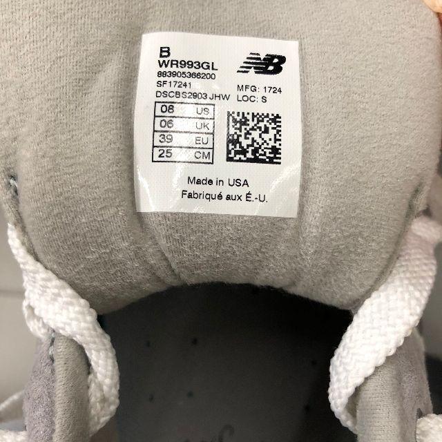 New Balance(ニューバランス)のニューバランス WR993GL(B/US8/25.0cm)グレー 190303 レディースの靴/シューズ(スニーカー)の商品写真