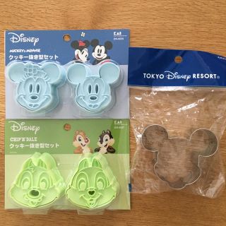 ディズニー(Disney)のDisney クッキー型　ミッキー＆ミニー、チップ＆デール、ミッキーステンレス型(調理道具/製菓道具)