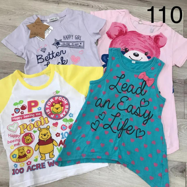 しまむら(シマムラ)の女の子 110 Tシャツまとめ売り キッズ/ベビー/マタニティのキッズ服女の子用(90cm~)(Tシャツ/カットソー)の商品写真