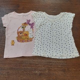 ユニクロ(UNIQLO)の女の子　半袖Tシャツ　100センチ　２枚セット(Tシャツ/カットソー)