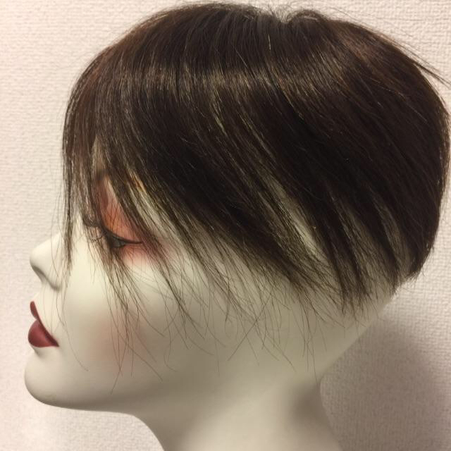 人毛100%総手植えボリュームウィッグワイドヘアピース栗色