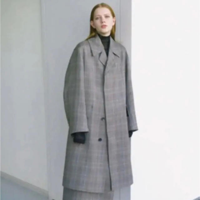 新着 【B.S】auralee 17AW グレンチェックコート ステンカラーコート