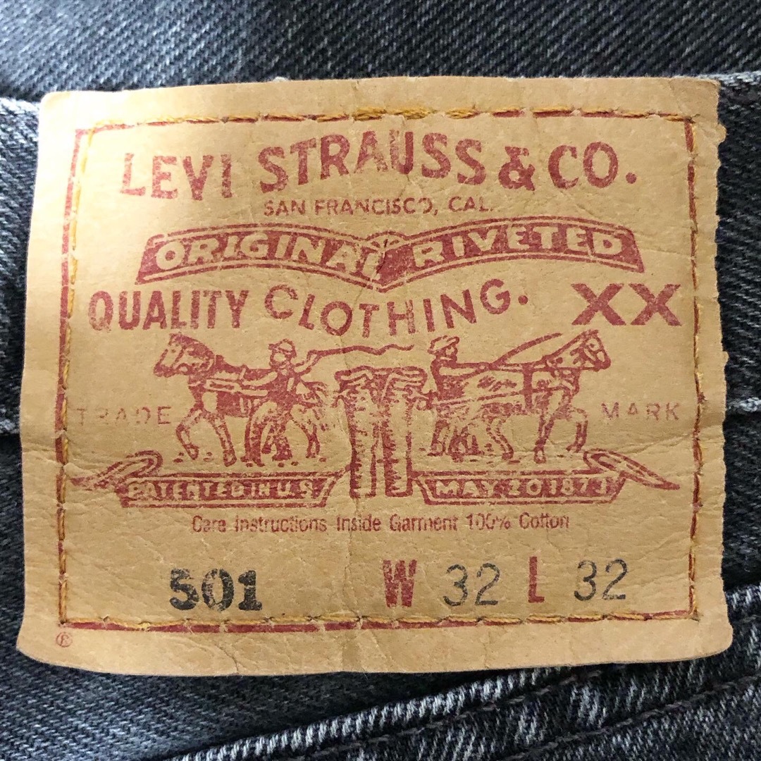 Levi's(リーバイス)のUSA製 90s Levi’s 501 後染め ブラック デニム ジーンズ 32 メンズのパンツ(デニム/ジーンズ)の商品写真