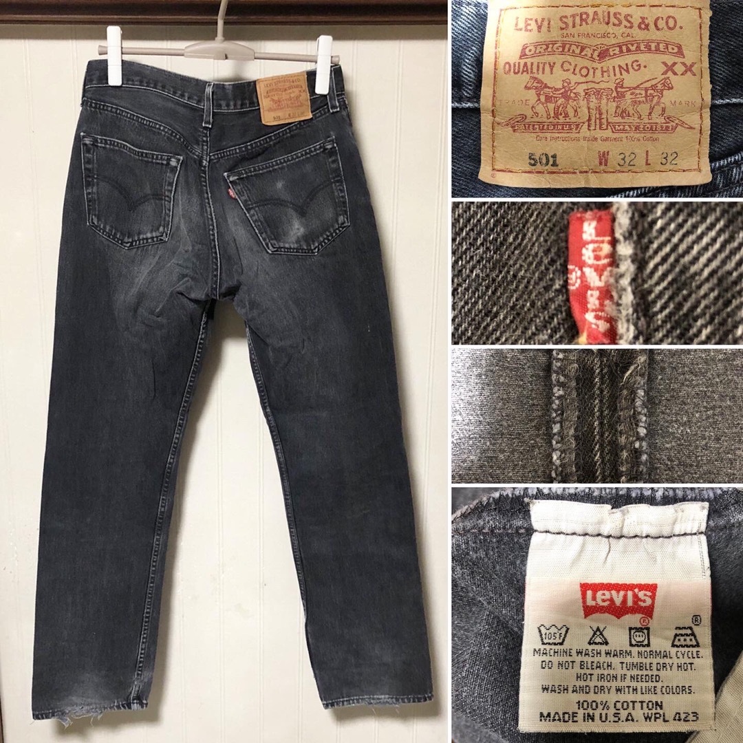 Levi's(リーバイス)のUSA製 90s Levi’s 501 後染め ブラック デニム ジーンズ 32 メンズのパンツ(デニム/ジーンズ)の商品写真