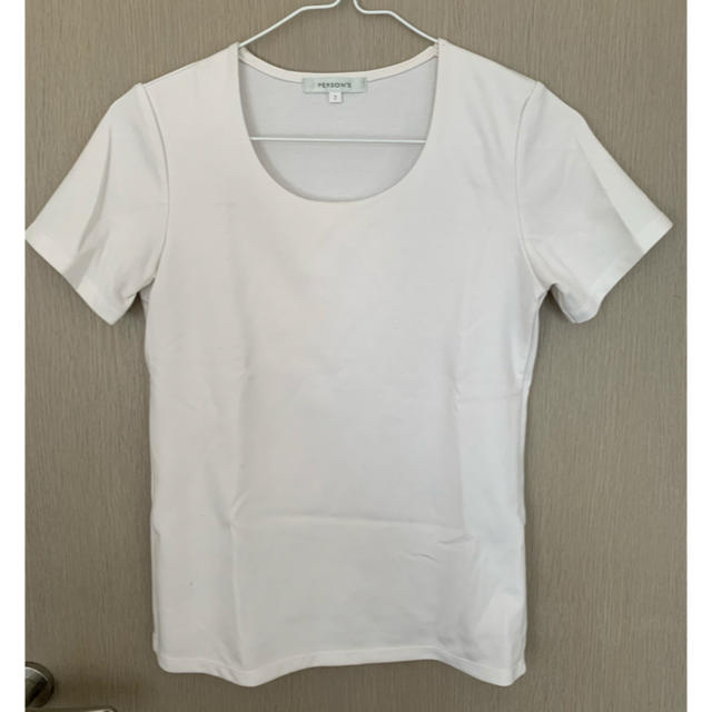 PERSON'S(パーソンズ)の洋服の青山　白　カットソー　Tシャツ レディースのトップス(カットソー(半袖/袖なし))の商品写真