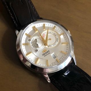 オリエント(ORIENT)の【極美品】ORIENT サンアンドムーン 時計 自動巻 日本製(腕時計(アナログ))