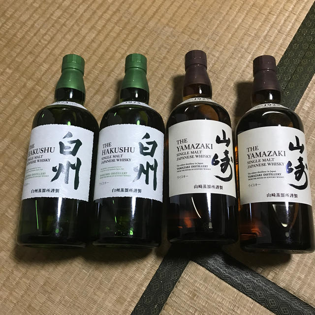 サントリー(サントリー)のサントリー山崎700ml×2本白州700ml×2本セット 食品/飲料/酒の酒(ウイスキー)の商品写真