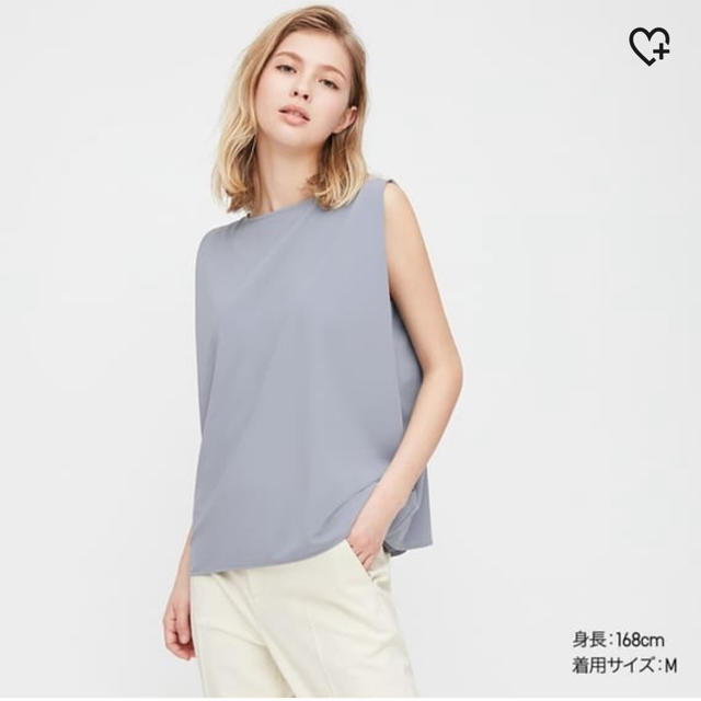 UNIQLO(ユニクロ)のクレープジャージーT(ノースリーブ) レディースのトップス(Tシャツ(半袖/袖なし))の商品写真