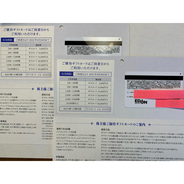 優待券/割引券エディオン株主優待　20000円