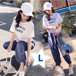 ☆大人気★ 上下セット Tシャツ パンツ ルームウェア 可愛い Lサイズ(ルームウェア)