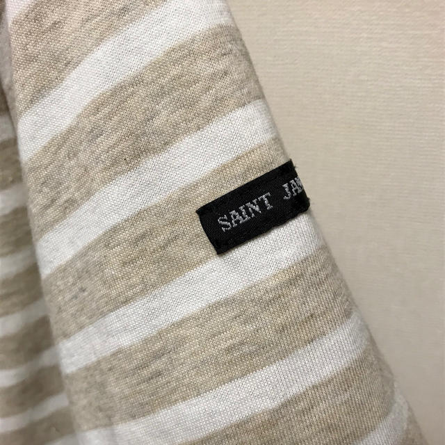 SAINT JAMES(セントジェームス)のSAINT JAMES  PIRIAC 半袖　ベージュ×ホワイト レディースのトップス(Tシャツ(半袖/袖なし))の商品写真