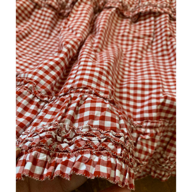 PINK HOUSE 赤×白♡ギンガムチェック♡フリルデザイン♡ロングスカート