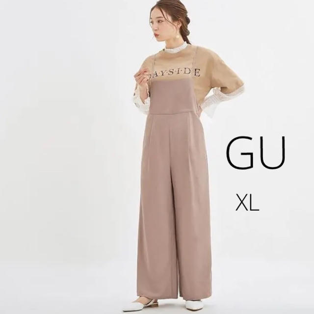 GU(ジーユー)のGU サロペットワイドパンツ オールインワン　PINK XL レディースのパンツ(サロペット/オーバーオール)の商品写真