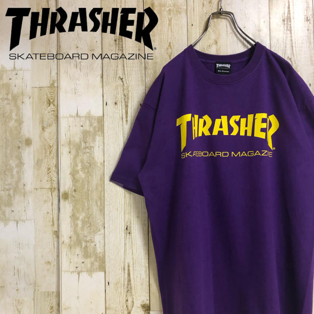 THRASHER(スラッシャー)のTHRASHER スラッシャー ビッグロゴ ビッグシルエット Tシャツ XL 紫 メンズのトップス(Tシャツ/カットソー(半袖/袖なし))の商品写真