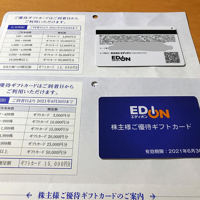 チケットエディオン  株主優待ギフトカード  30000円分