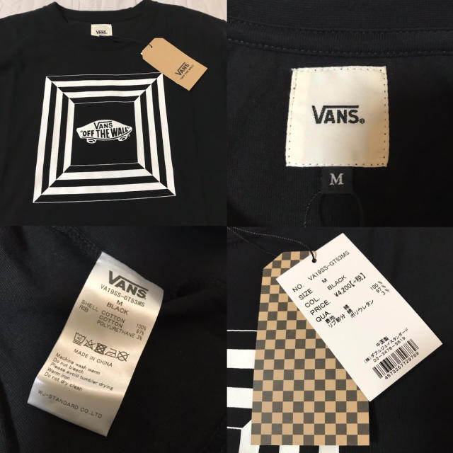 VANS(ヴァンズ)の着画あり 新品未使用タグ付き VANS Tシャツ 黒 バンズ レディースのトップス(Tシャツ(半袖/袖なし))の商品写真