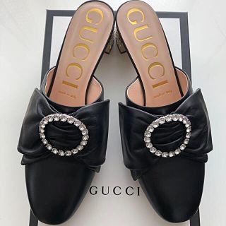 グッチ(Gucci)の🖤グッチ🖤新品未使用✨おリボン🎀ビジューヒール💕ミュール(ミュール)