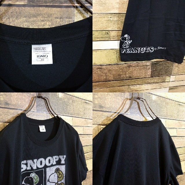SNOOPY(スヌーピー)の【レア】スヌーピー 黒 Tシャツ XL PEANUTS peanuts メンズのトップス(Tシャツ/カットソー(半袖/袖なし))の商品写真
