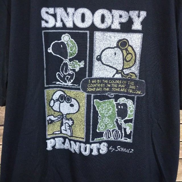 SNOOPY(スヌーピー)の【レア】スヌーピー 黒 Tシャツ XL PEANUTS peanuts メンズのトップス(Tシャツ/カットソー(半袖/袖なし))の商品写真