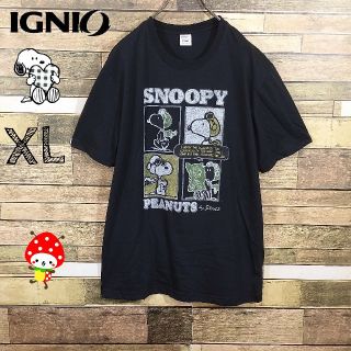 スヌーピー(SNOOPY)の【レア】スヌーピー 黒 Tシャツ XL PEANUTS peanuts(Tシャツ/カットソー(半袖/袖なし))