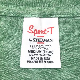 ヘインズ(Hanes)のデッドストック！ 70's STEDMAN 無地T USA製 M グリーン(Tシャツ/カットソー(半袖/袖なし))